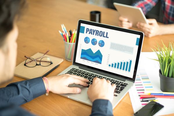 Business Graphs and Charts Concept with PAYROLL word